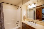 Downstairs bathroom with tub/shower combo